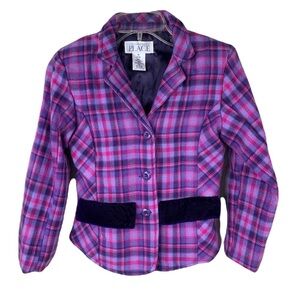 The Children’s Place Purple & Pink Plaid Jacket Size Medium